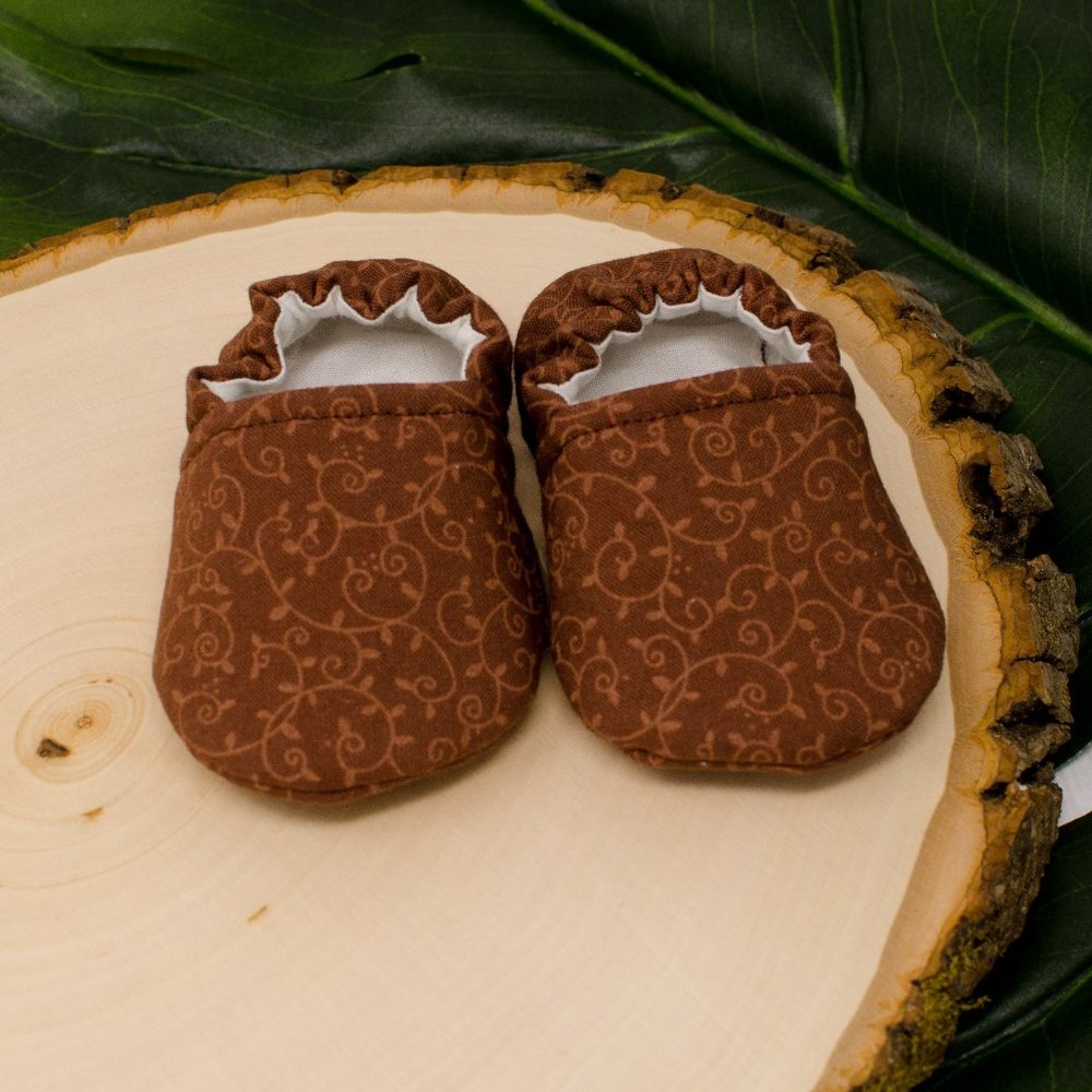 Brown Vines Soft Sole Baby Shoes